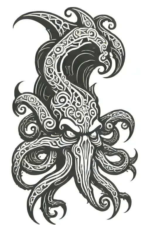 cthulhu head tattoo design idea