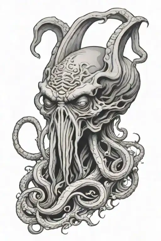 cthulhu head tattoo design idea