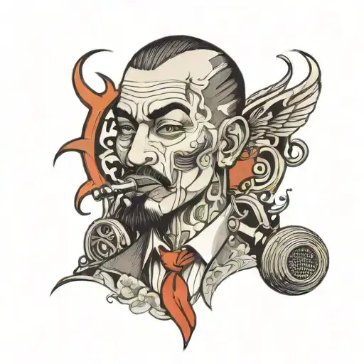 Amir Tataloo whit microphone tattoo design idea