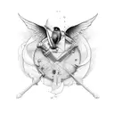 canary flying tattoo design idea