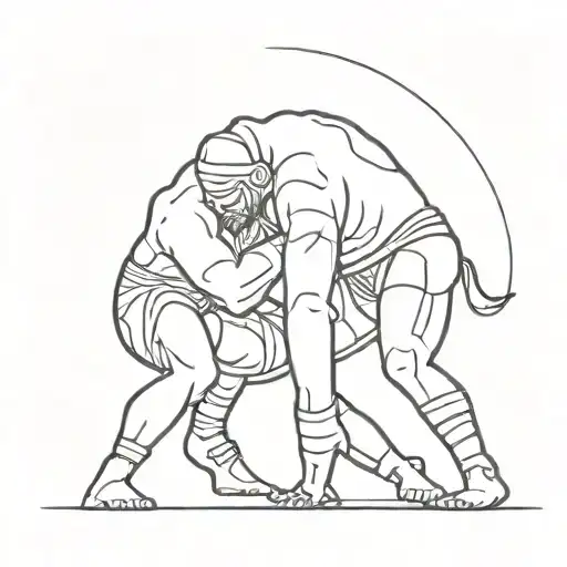 wrestler grappling tattoo design idea