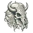 bison skull tattoo design idea