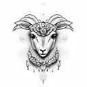 crying lamb  tattoo design idea