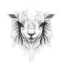 crying lamb  tattoo design idea