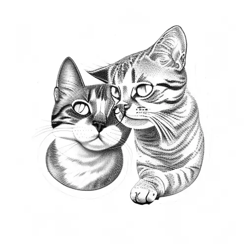 A minimalist tattoo of my lost cats apollo and zig tattoo design idea
