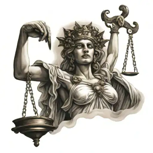 Themis s the goddess tattoo design idea