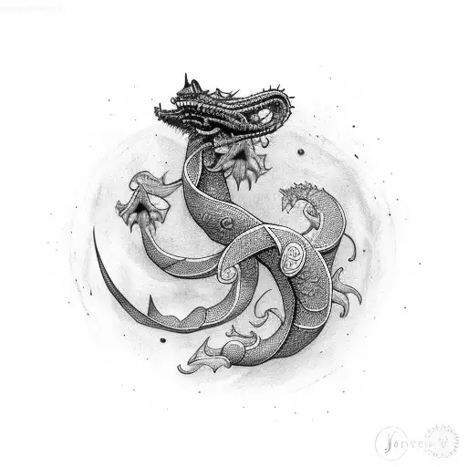 jörmungandr wrapped around  tattoo design idea