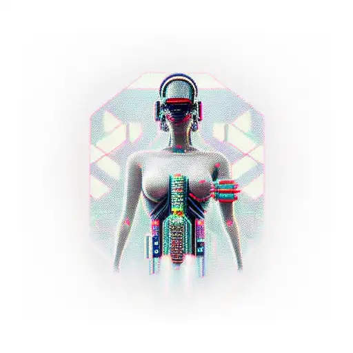 8-bit cyberpunk tattoo design idea