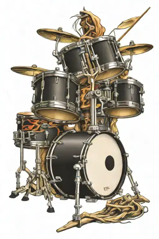 Drum set tattoo design idea