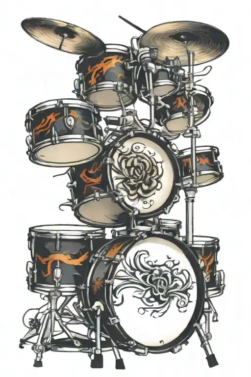 Drum set tattoo design idea