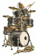 Drum set tattoo design idea