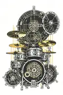 Drum set tattoo design idea