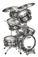 Drum set tattoo design idea