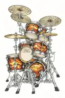 Drum set tattoo design idea