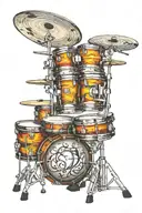 Drum set tattoo design idea