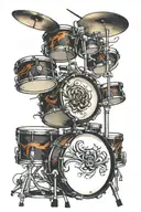 Drum set tattoo design idea