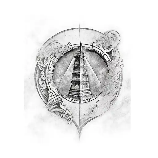 zeus y la torre pisa tattoo design idea