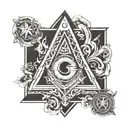 Masonic square and compass tattoo design idea