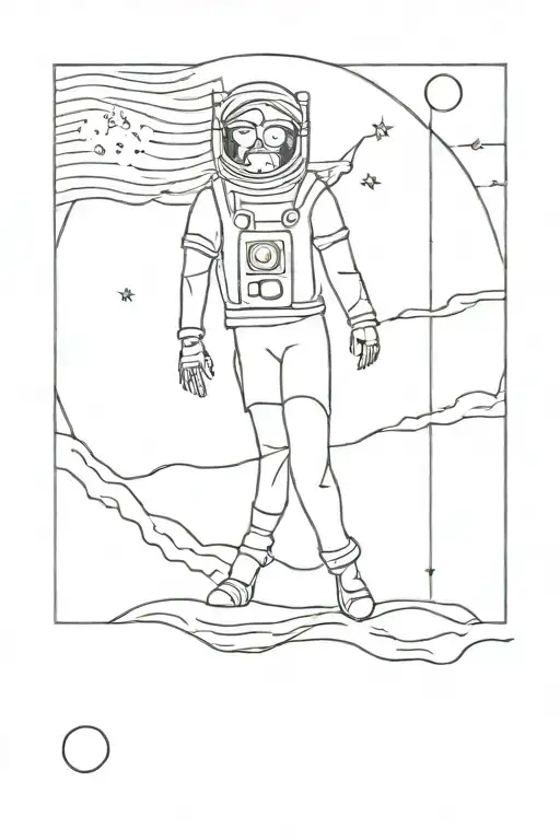 man on the moon tattoo design idea
