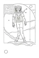 man on the moon tattoo design idea