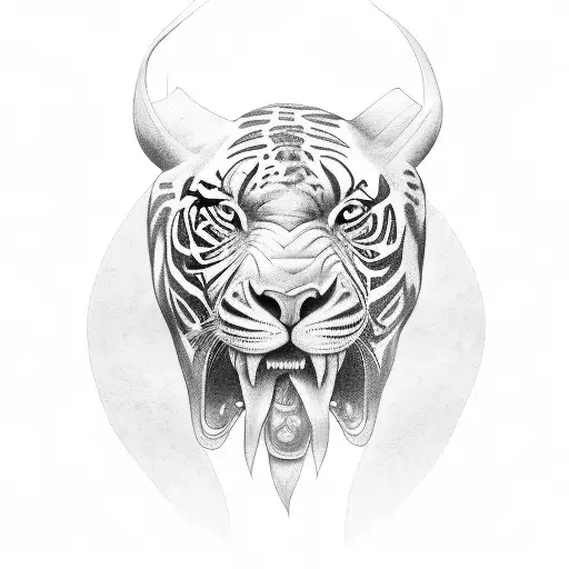 the jungle animals tattoo design idea