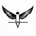 flying swallows on the background of Kyiv and below the binary code tattoo design idea