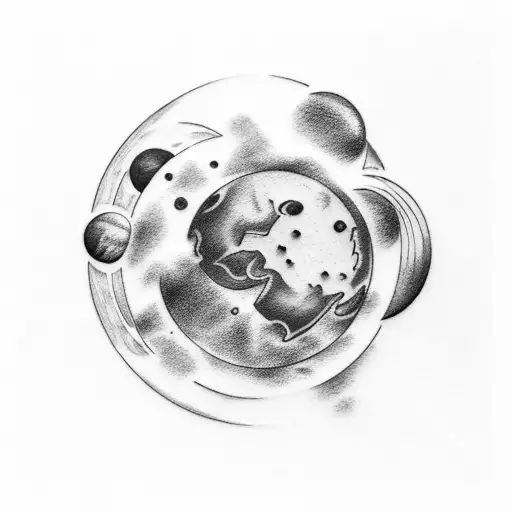 planets and heaven tattoo design idea