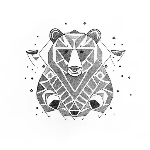 bear catching salmon tattoo design idea