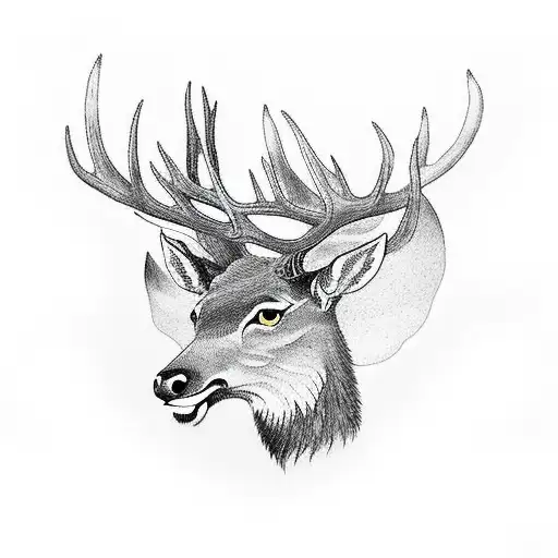 elk tattoo design idea