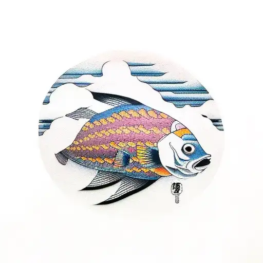 racecar and fish tattoo design idea