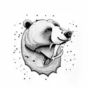 bear eating salmon tattoo design idea