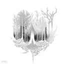 forest and tsunami tattoo design idea