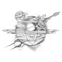 planets and heaven tattoo design idea