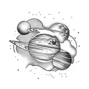 planets and heaven tattoo design idea