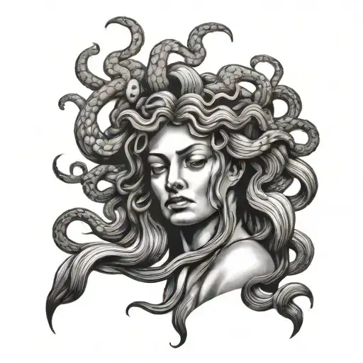 Medusa, crying tattoo design idea