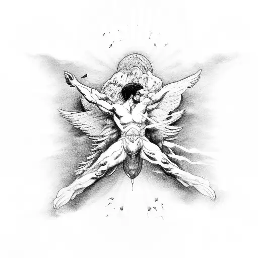 falling Icarus tattoo design idea
