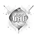 artistic cursive using letters TaJ tattoo design idea