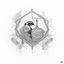 artistic cursive using letters TaJ tattoo design idea