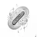 artistic cursive using letters TaJ tattoo design idea