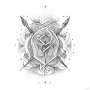 artistic cursive tattoo with the letters t, a, and j tattoo design idea