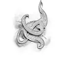 artistic cursive letter TaJ tattoo design idea