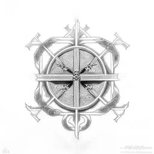 cross with the Lord's Prayer inside tattoo design idea