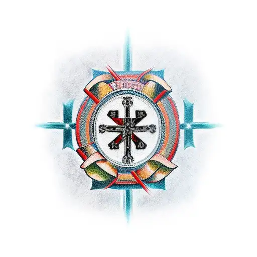 cross with the Lord's Prayer inside tattoo design idea