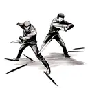 knife, black , men , sharp  tattoo design idea