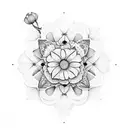 everything happens for a reason and flower tattoo design idea