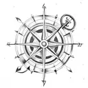 anchor compass ship wheel tattoo design idea