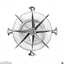 anchor compass ship wheel tattoo design idea