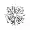 anchor compass ship wheel tattoo design idea