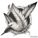 white feathers soaring tattoo design idea
