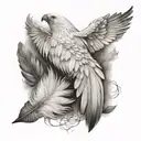 white feathers soaring tattoo design idea